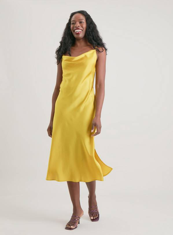 Zara satin dress outlet yellow